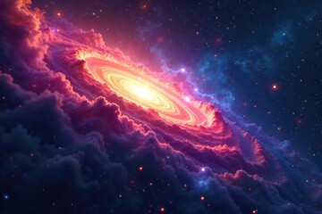 Wall Mural - Swirling Nebula at the Edge of Space A Cosmic Tapestry of Vibrant Colors and Infinite Darkness, hinting at the vast unknown beyond our observable universe.