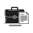 © Salma - Business Briefcase with Documents and Pencil Representing Work Agreements and Professional Opportunities in Minimalist Style