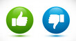 © Zarjan - Thumbs up and thumbs down vector image for like dislike feedback rating and social media engagement icon set