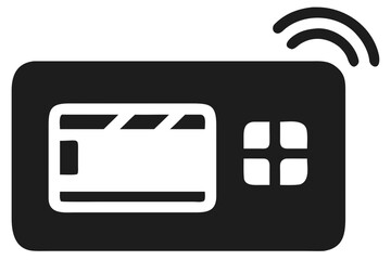 Black icon of a portable device with screen and buttons technology gadget