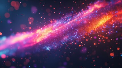 Wall Mural - a vibrant cosmic explosion fills the universe with colors. stars twinkle in a swirling galaxy beyond