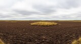 Peat Extraction Field with Isolated Grass Islands