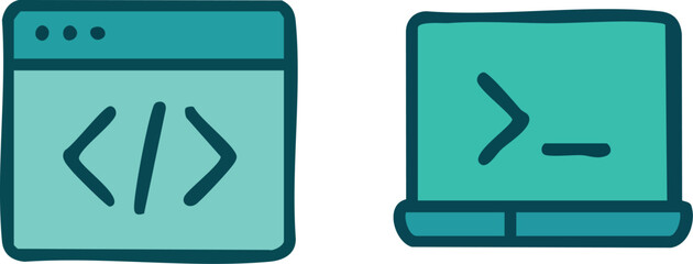 Programming and Web Development Icons Set.