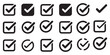 © Top - Check box icon with correct, accept checkmark icons tick box checked. Vector Illustration Eps 10