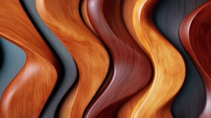 artistic abstract of wavy curved wooden panels.