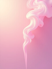 Wall Mural - wispy cloud pastel smoke billows across soft pink gradient background illuminated warm diffused light serene