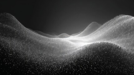 Wall Mural - Abstract Glowing Particles Waves Background