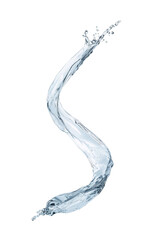 Wall Mural - Elegant water splash frozen mid-air showcasing dynamic movement on an isolated backdrop
