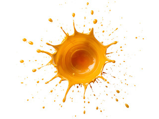 Wall Mural - radiant burst of golden liquid creating dynamic splash effect against isolated transparent backdrop