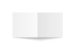 © kvector - Vector white blank square bi fold opened on white background. Bifold, leaflet, brochure, booklet, flyer or invitation card mockup. Mock up back side isolated. 3D illustration