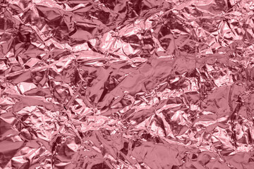 Wall Mural - luxury shiny metallic rose gold foil crumpled texture background