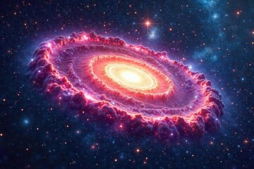Wall Mural - Majestic Spiral Galaxy Swirling Nebulae and Distant Stars in Vibrant Hues