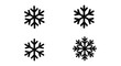 © MALA - Four simple black snowflake icons on a white background for winter design