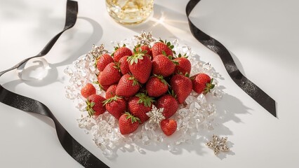 Wall Mural - trendy berries sugary theme radiance twinkle subtle arrangement