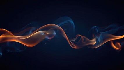 Wall Mural - black background with multicolored joss stick smoke and abstract light patterns