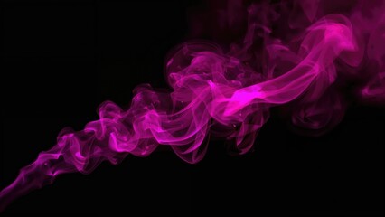 Wall Mural - Bright pink mist floating over a pitch-black background.