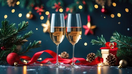 Wall Mural - charming new year card featuring a sophisticated design and joyful spirit