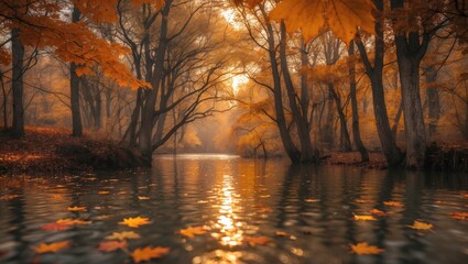 Wall Mural - seasonal autumnal leaf display