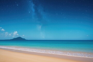 Wall Mural - coastal view featuring a bright sky and sandy shore