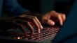© Fatima - typing on keyboard, Closeup of human hands with diverse skin tones typing with speed, typing on a laptop keyboard