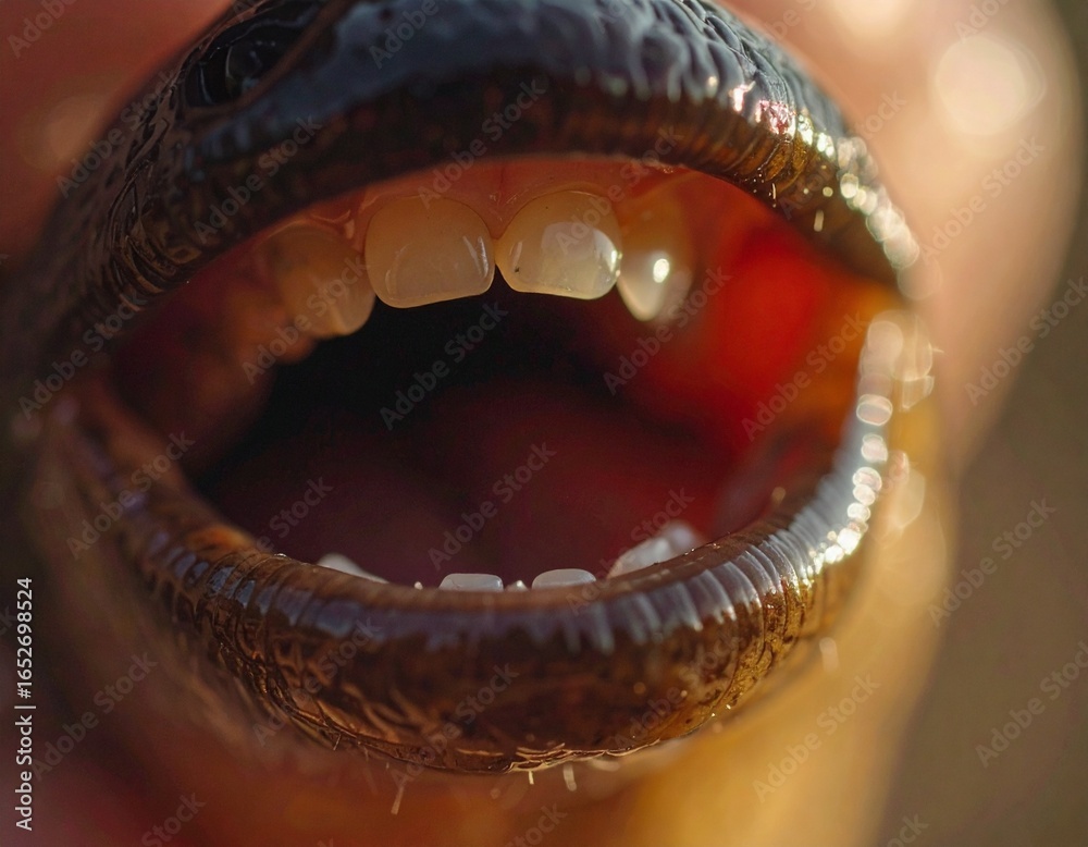 ภาพถ่าย Stock An extreme close-up offers a rare and detailed look ...