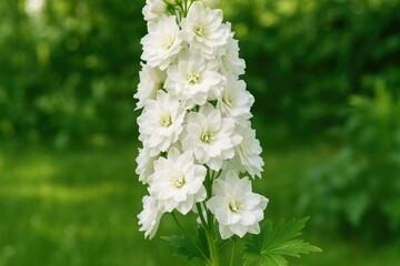 Wall Mural - ornamental garden plant: larkspur with double blooms