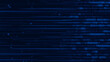 © NAHIDUL - Abstract dark blue digital glitch effect with horizontal lines and data stream patterns
