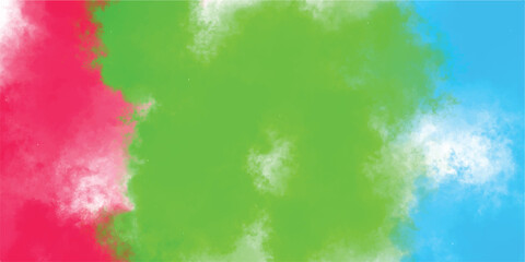 Wall Mural - Abstract watercolor background in vibrant colors featuring green blue and red shades with grungy texture perfect for designs
