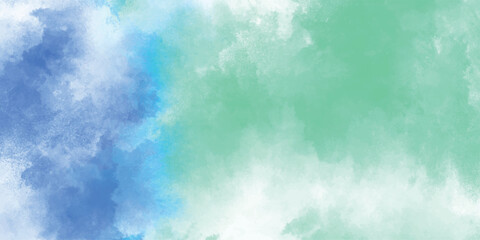 Wall Mural - Abstract watercolor background with blue green and white hues soft texture elegant artistic design for creative projects