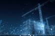 © Sans - Digital Construction Blueprint Futuristic Concept of Building Design