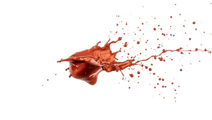 Wall Mural - dynamic chocolate eruption against a stark backdrop, frozen in a captivating moment of liquid