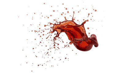 Wall Mural - dynamic explosion of crimson liquid artistry in a mesmerizing fluid display with a blank ambiance