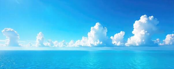Wall Mural - A breathtaking view of a cloudless, vibrant blue sky Perfect for backgrounds, travel, and nature projects The intense azure hue evokes feelings of serenity and freedom , hue, elevation, landscape