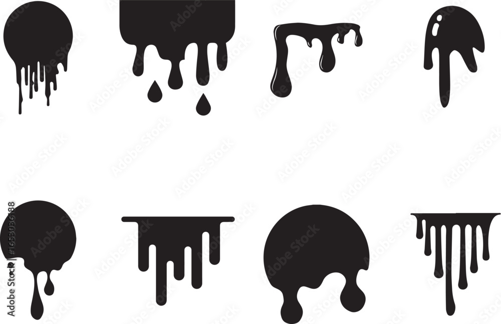 Melting Ink Vector liquid drip,viscous ink spatter,ink splatter,blot,wet paint splatters ...