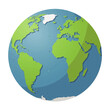 © denijulianto - Simplified globe illustration, continents depicted in green, oceans in blue.