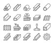 © YuriyAlt_Art - Metal and steel products icons. Steel production line icon set. Editable Stroke.