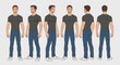© Tuyu - Casual man character turnaround sheet with multiple views for animation, game design, or storyboarding.