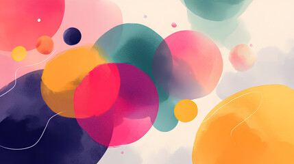 Wall Mural - vibrant shapes against a soft background stock illustration