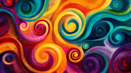 Wall Mural - vibrant swirls of color create an abstract background stock illustration.