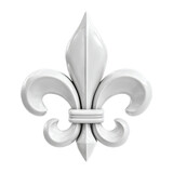 Elegant white fleur de lis symbol isolated on a transparent background for decorative use isolated on transparent background