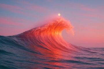 Wall Mural - a symphony of oceanic waves and cosmic light