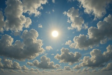 Wall Mural - a sky of clouds and radiant sunshine