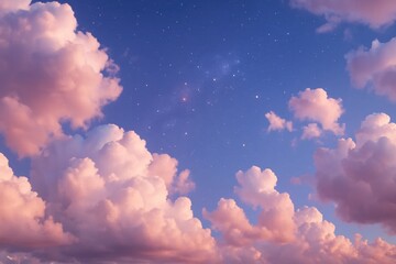 Wall Mural - a symphony of clouds and stars in the sky