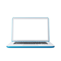 modern white laptop with blank screen open on a transparent background isolated on transparent backg
