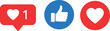 © crazycollection - social media reaction icon love like heart vector set look like original