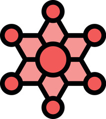 Wall Mural - decentralized network visualized as a star shape with interconnected nodes, representing a distribut