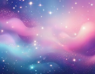 Wall Mural - abstract background soft pastel hues of pink blue purple with sparkling stars magical ethereal