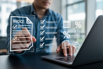 Digital Invoice Management on Laptop and Mobile Phone for Efficient Task Completion and Productivity Boost