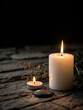 © Lightgeo - Candle flame stone wood peaceful relaxation spa meditation dark background create calming atmosphere with soft light and natural elements for tranquility and mindfulness