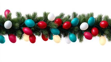 Wall Mural - a christmas tree with a red, white, and blue ribbon. the ribbon is made of eggs